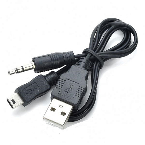 Кабель USB BS-3046 (штекер USB - штекер mini USB, джек 3,5) 0.5м